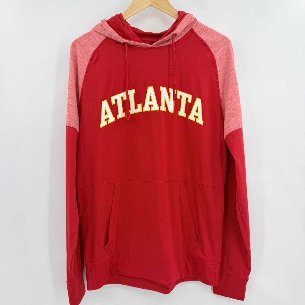 Fanatics Atlanta Hawks Hoodie Mens Medium Red NBA Raglan Pullover